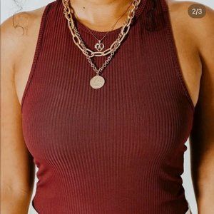 Burgundy High Neck Bramisuit (bodysuit)